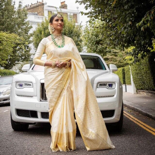 Designer Soft Lichi Silk Saree Indian Ethnic Wear Sari Wedding Formal Banarasi Sari